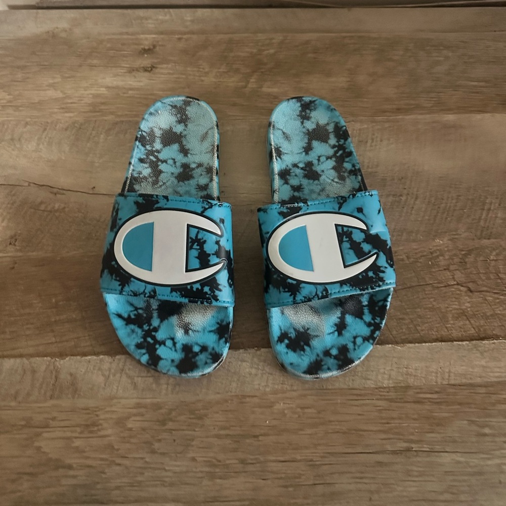 Champion Aqua Blue and White Sandals